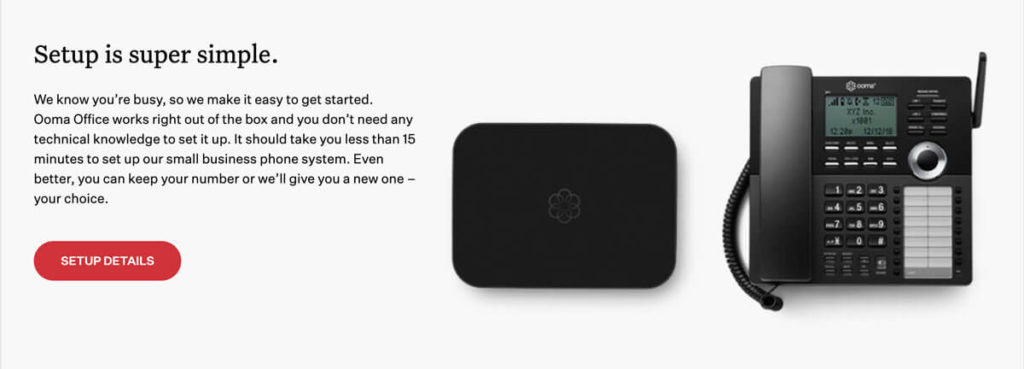 Ooma alternatives: A screenshot of Ooma's phone hardware