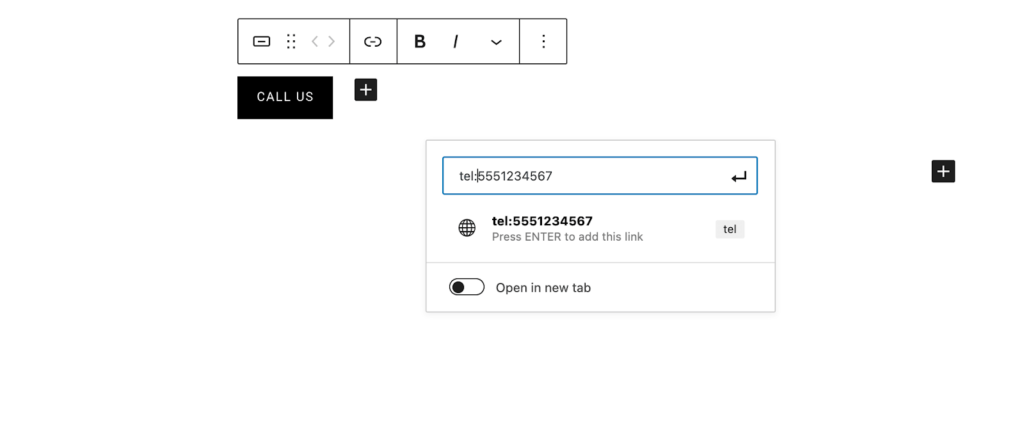 Embedding a click to call HTML button in WordPress